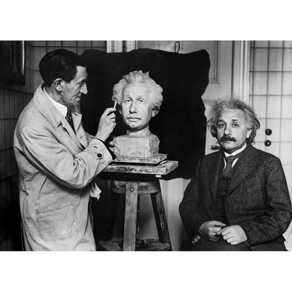 Byst av Albert Einstein från 3D-skanning – 34 cm