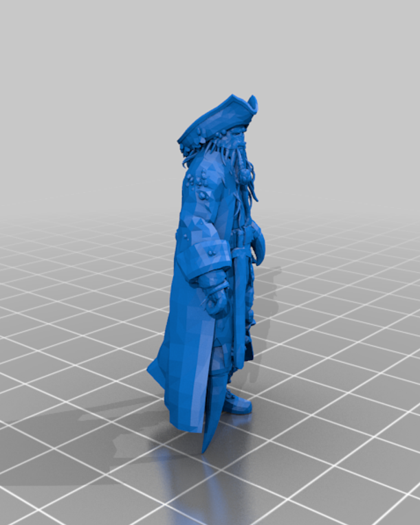 3D-printad Davy Jones-piratfigur
